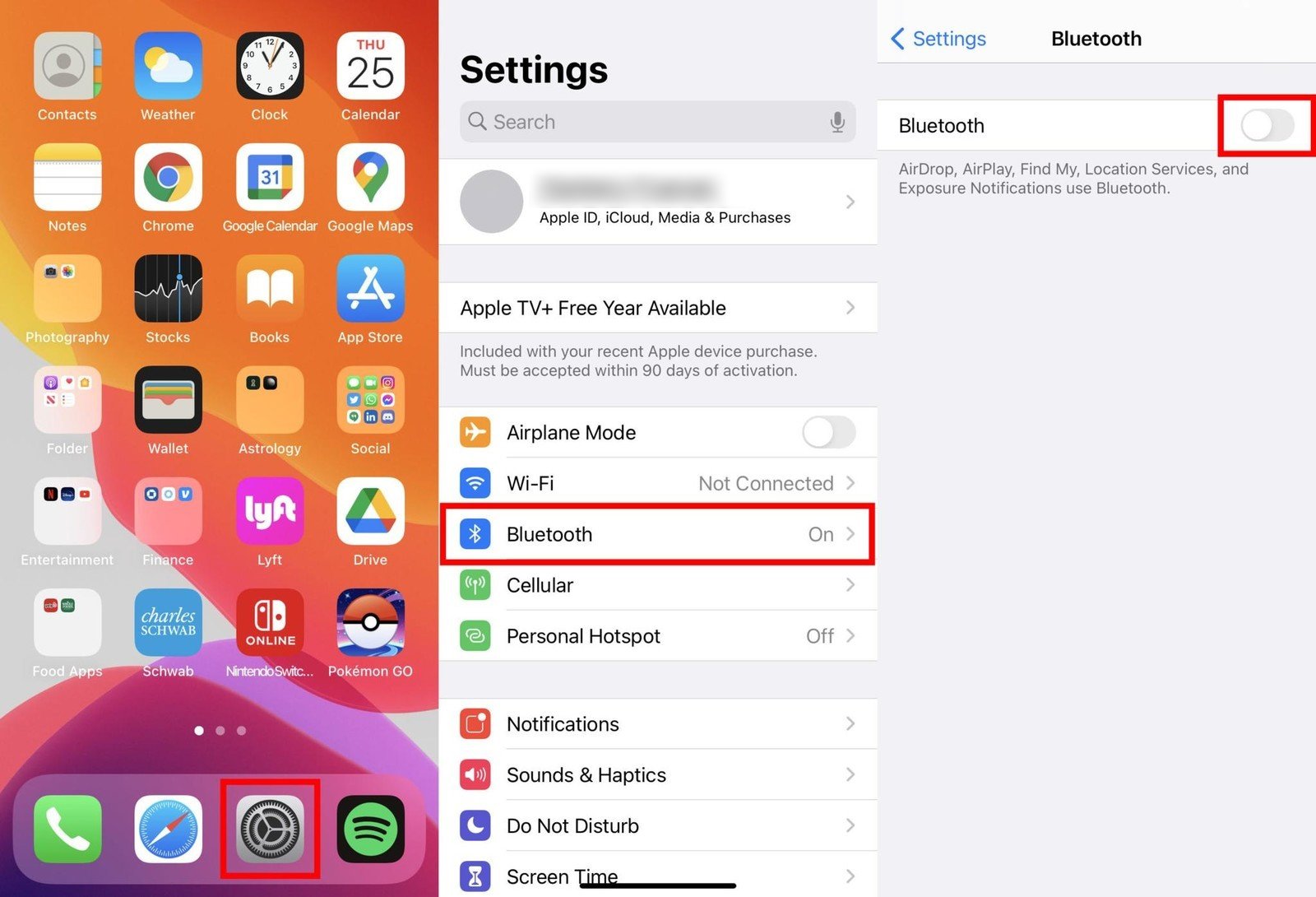 Use a PS4 or PS5 controller with iPhone and iPad: Launch Settings, Tap Bluetooth, turn Bluetooth ON