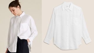 best shirts for women include this linen shirt in white from Marks and Spencer