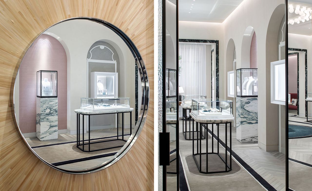  Boucheron&#039;s Moscow boutique fittings and mirror detail