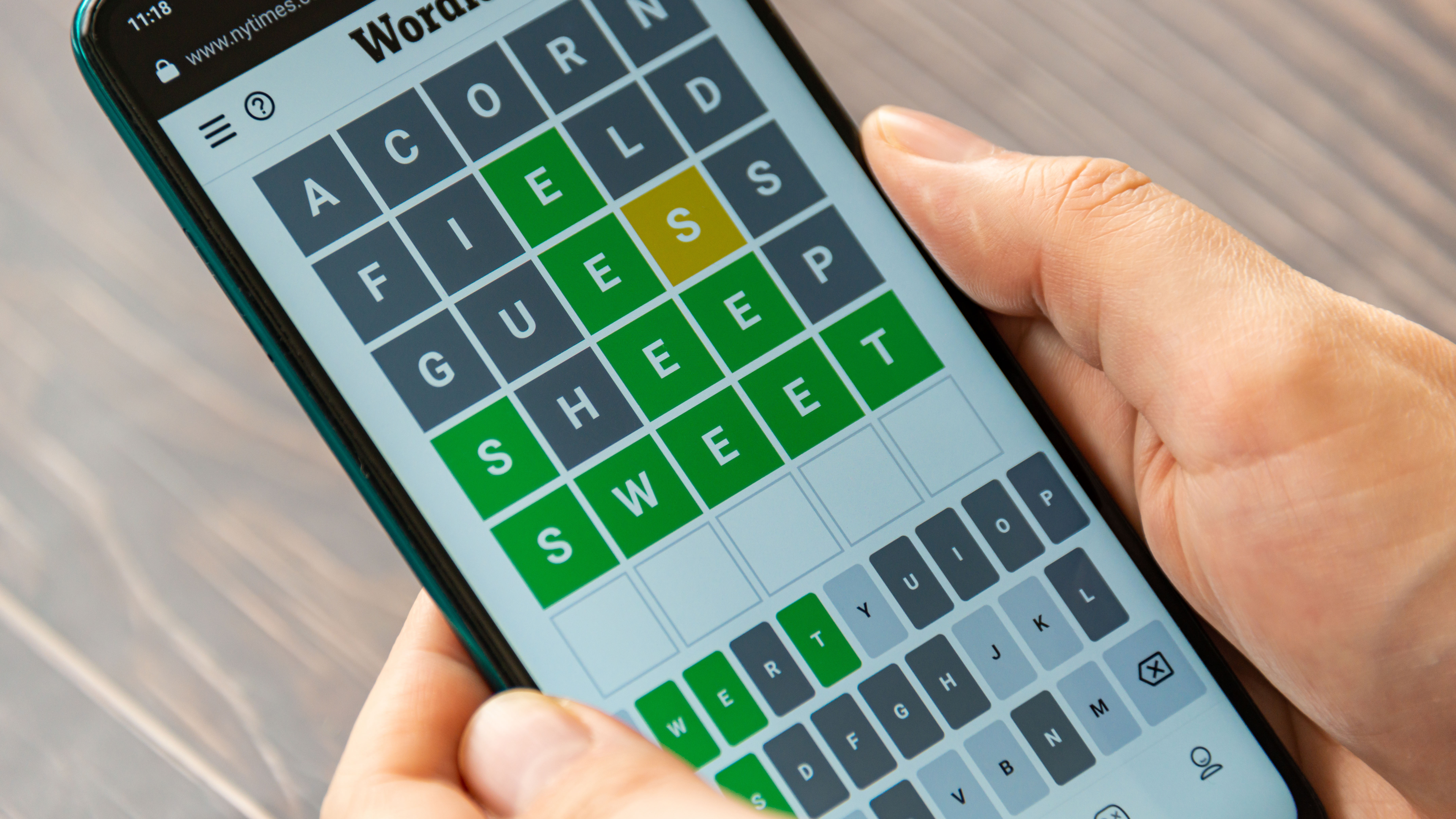 Wordle on a smartphone.