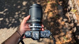 Fujifilm X-T50, a Nikkor lens and a lens adapter