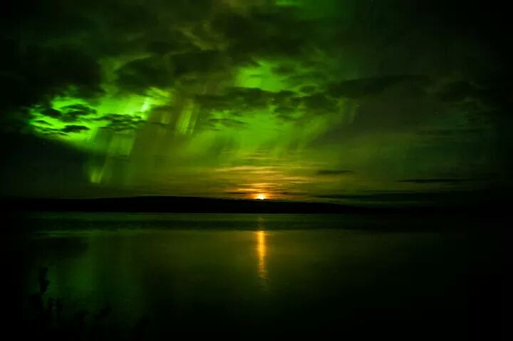 Aurora Seen Near Lorraine Lake in Western Labrador, Canada 