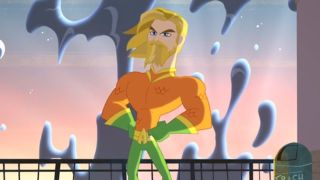 Aquaman posed heroically in DC Super Hero Girls