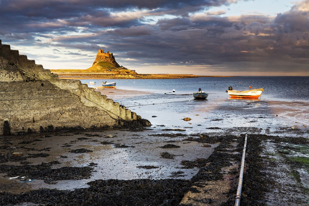 Holy Island harbour, Northumberland.