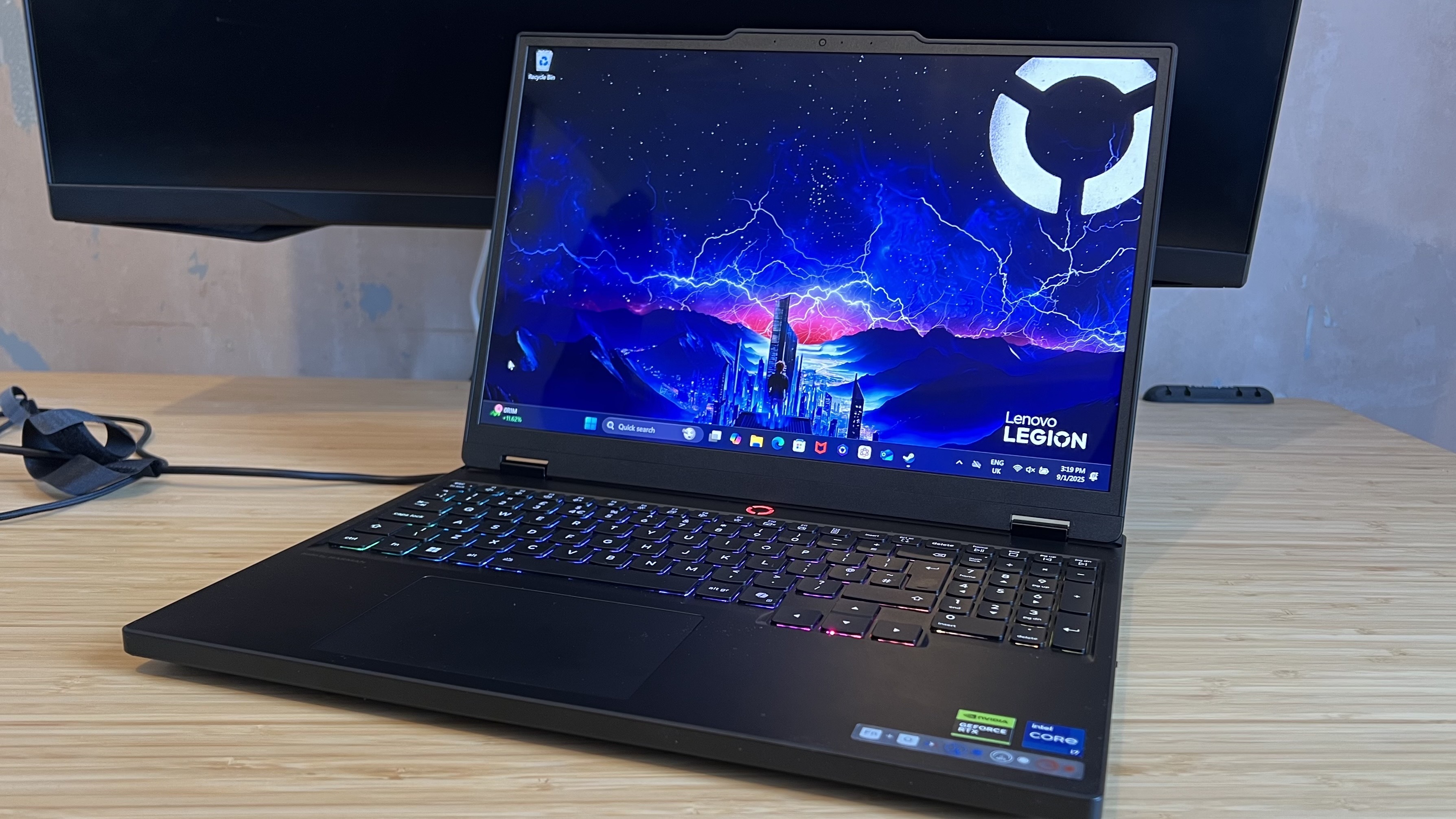 Lenovo Legion 5 Gen 10 gaming laptop on a wooden desk