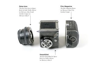 The Hasselblad camera that sold for $275,0000 is comprised of a body that flew on Mercury-Atlas 8, a film magazine flown onboard Mercury-Atlas 9, and a lens that flew on both flights.