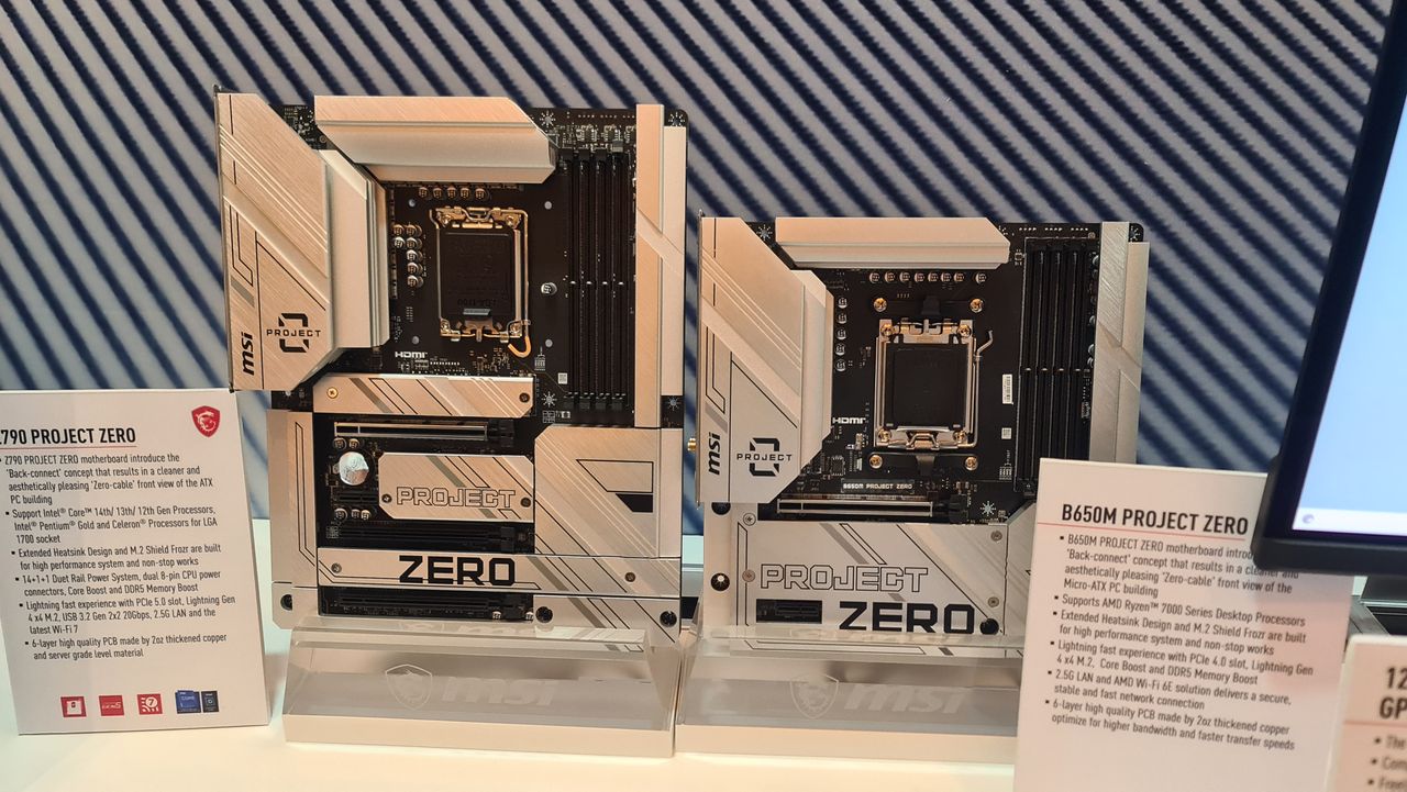 Images of motherboards with no visible connectors for cables.
