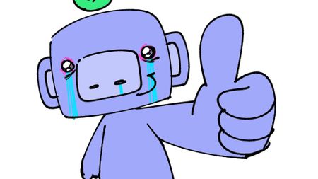 Drawing of Discord monkey crying and giving a thumbs up