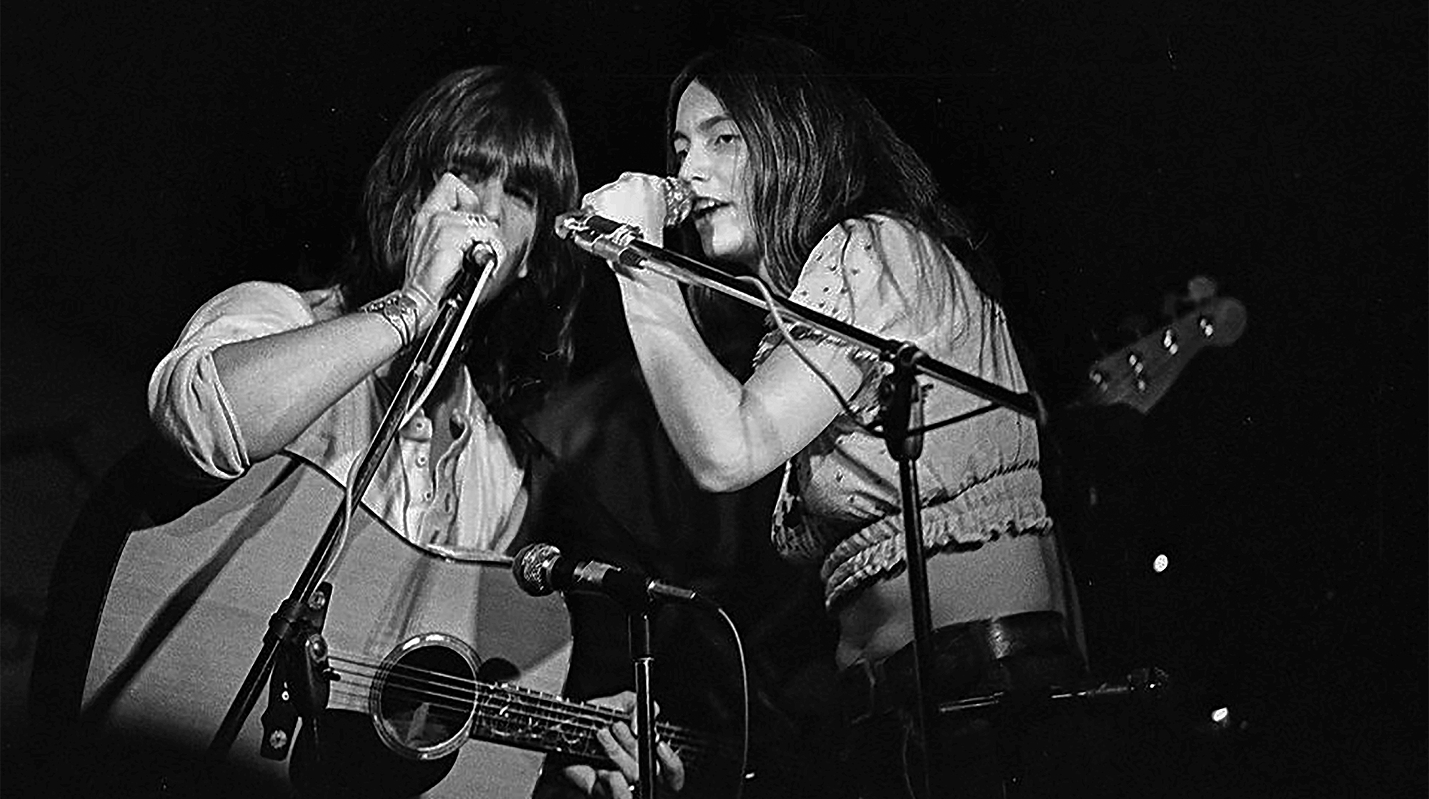 Gram Parsons (1946-1973) performing with American singer, songwriter, and musician Emmylou Harris during Parson&amp;rsquo;s &amp;ldquo;Fallen Angel&amp;rsquo;s Tour" at The Quiet Knight in Chicago, IL on March 3 1973.