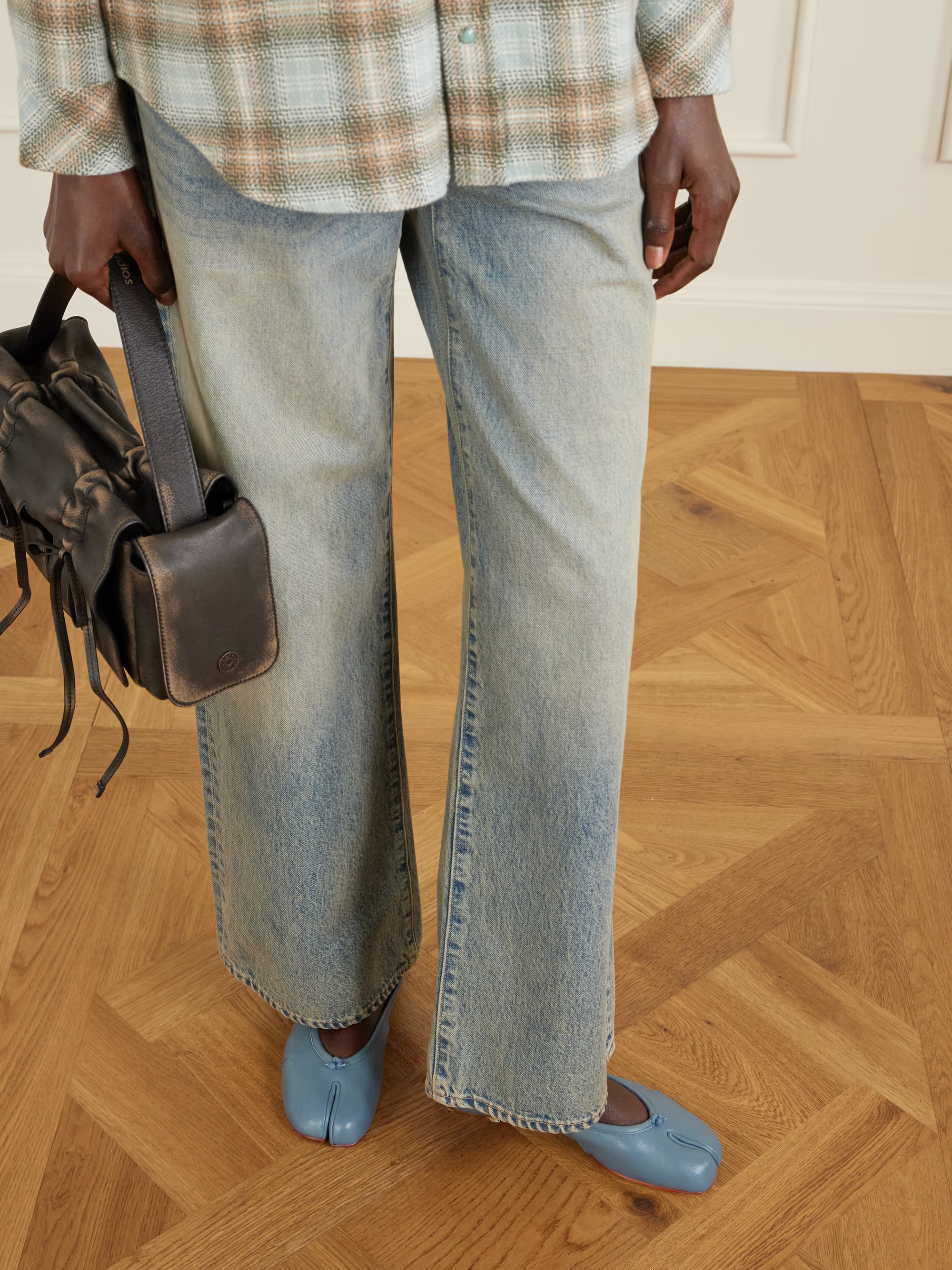 MAISON MARGIELA, Tabi split-toe textured leather ballet flats