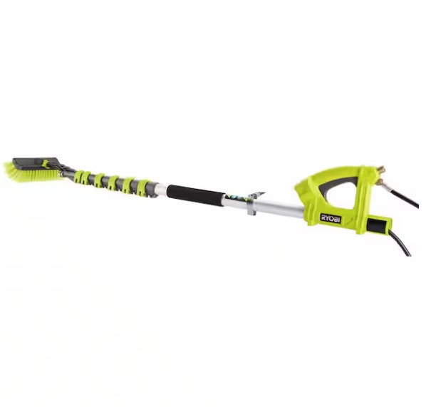 Cleaning 18ft telescopic brush in yellow, black and silver