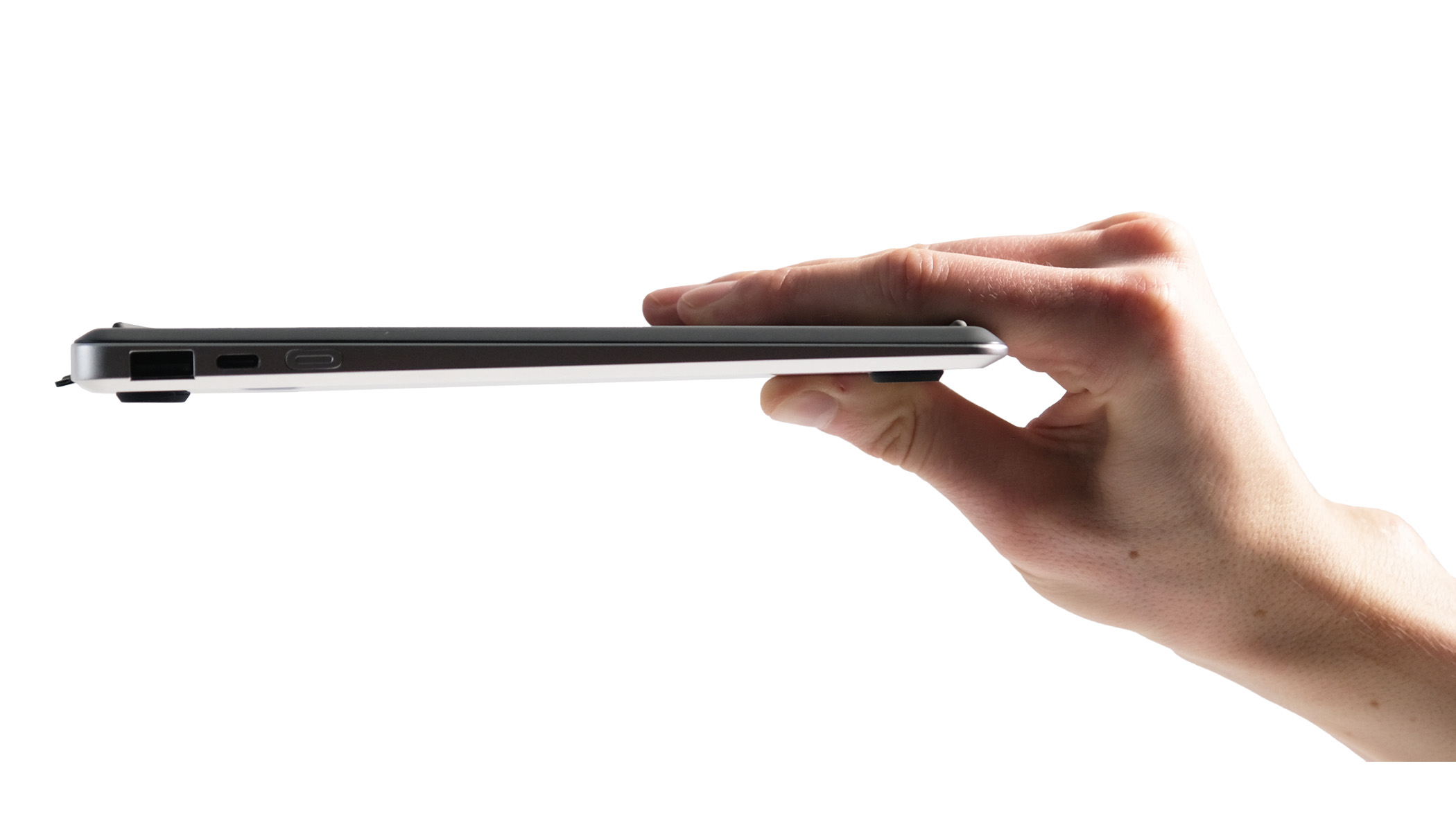 A thin power bank device.