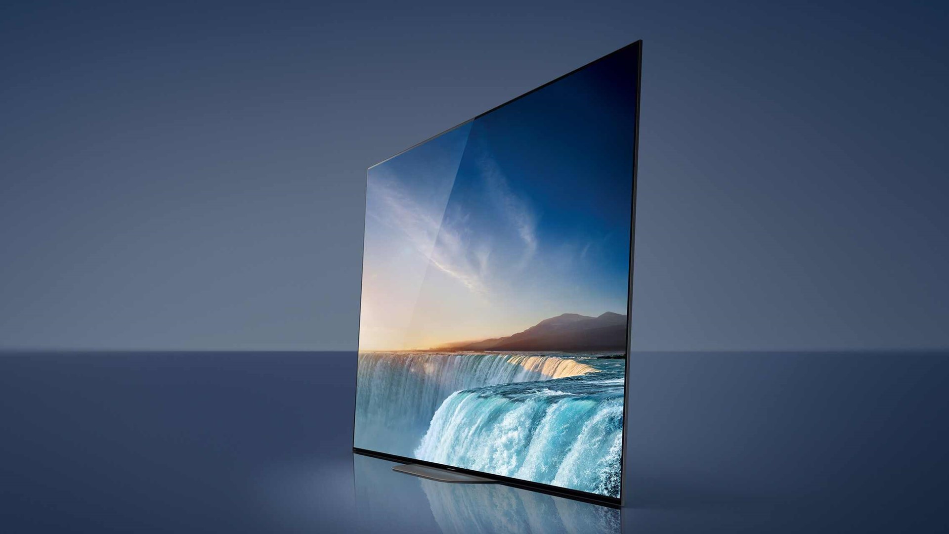 The Sony A9G 4K OLED against a plain blue background