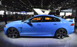New model blue jaguar car