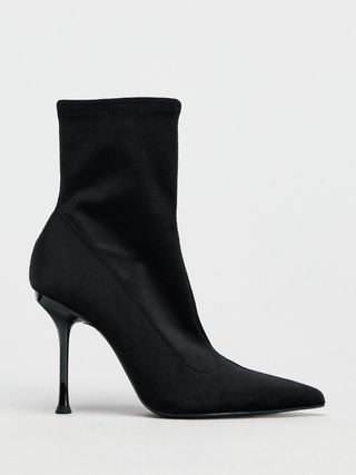 Velvet Effect Ankle Boots