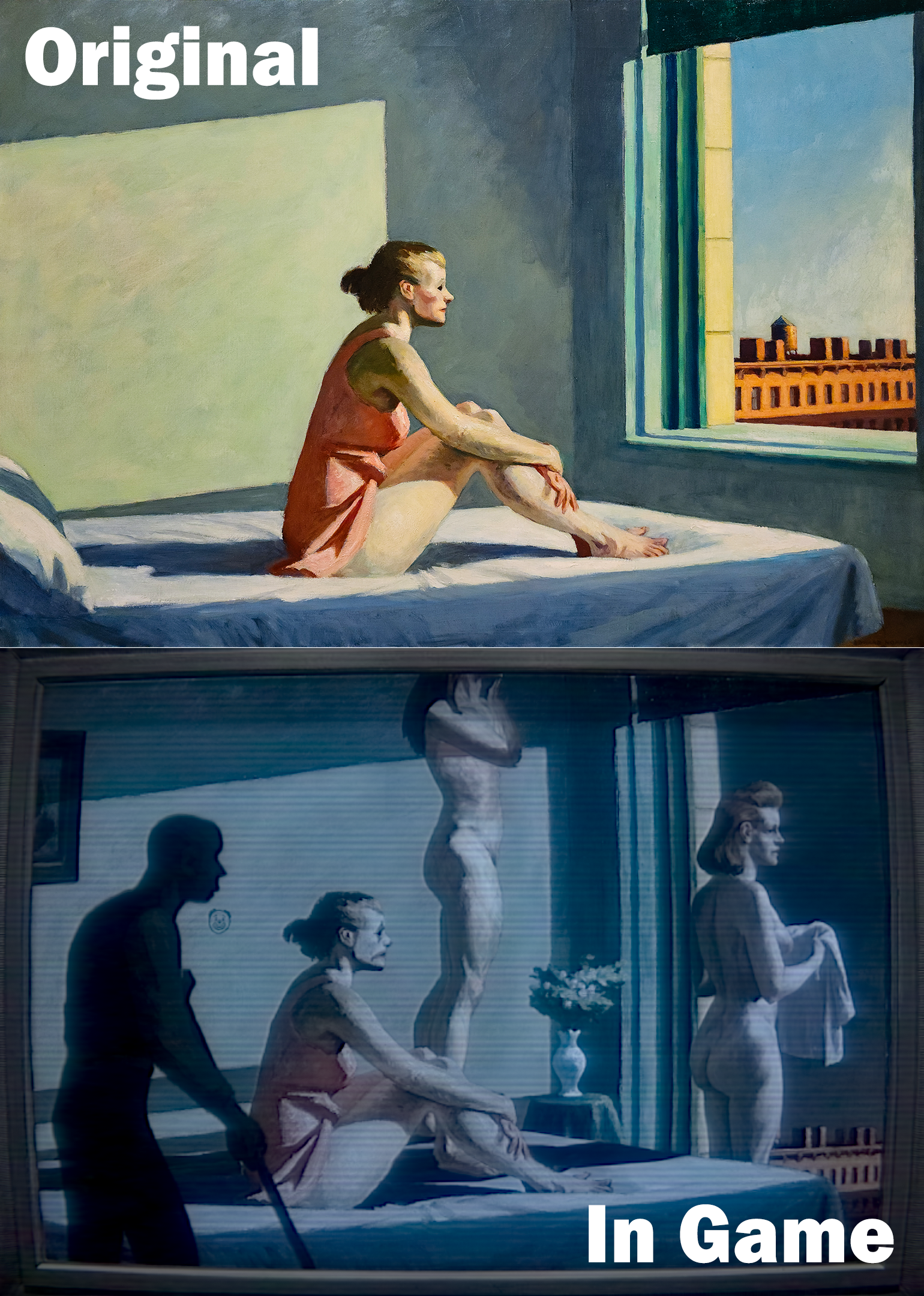 stills from Please Please Mind the Artwork game
