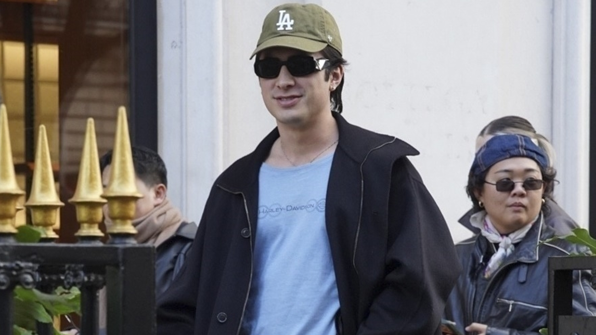 Hudson Williams was spotted at Paris Men's Fashion Week wearing chunky New Balance 9060 sneakers