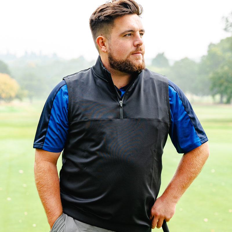 Oscar Jacobson Westland Sleeveless Quarter Zip Pullover