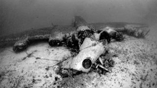 The wreck of an American B-24 Liberator bomber in the sea near Malta.