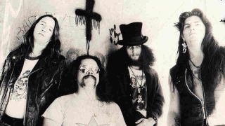 Saint Vitus posing for a photograph in the early 1980s