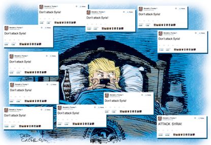 Political Cartoon U.S. Trump Syria Assad Twitter Tweets