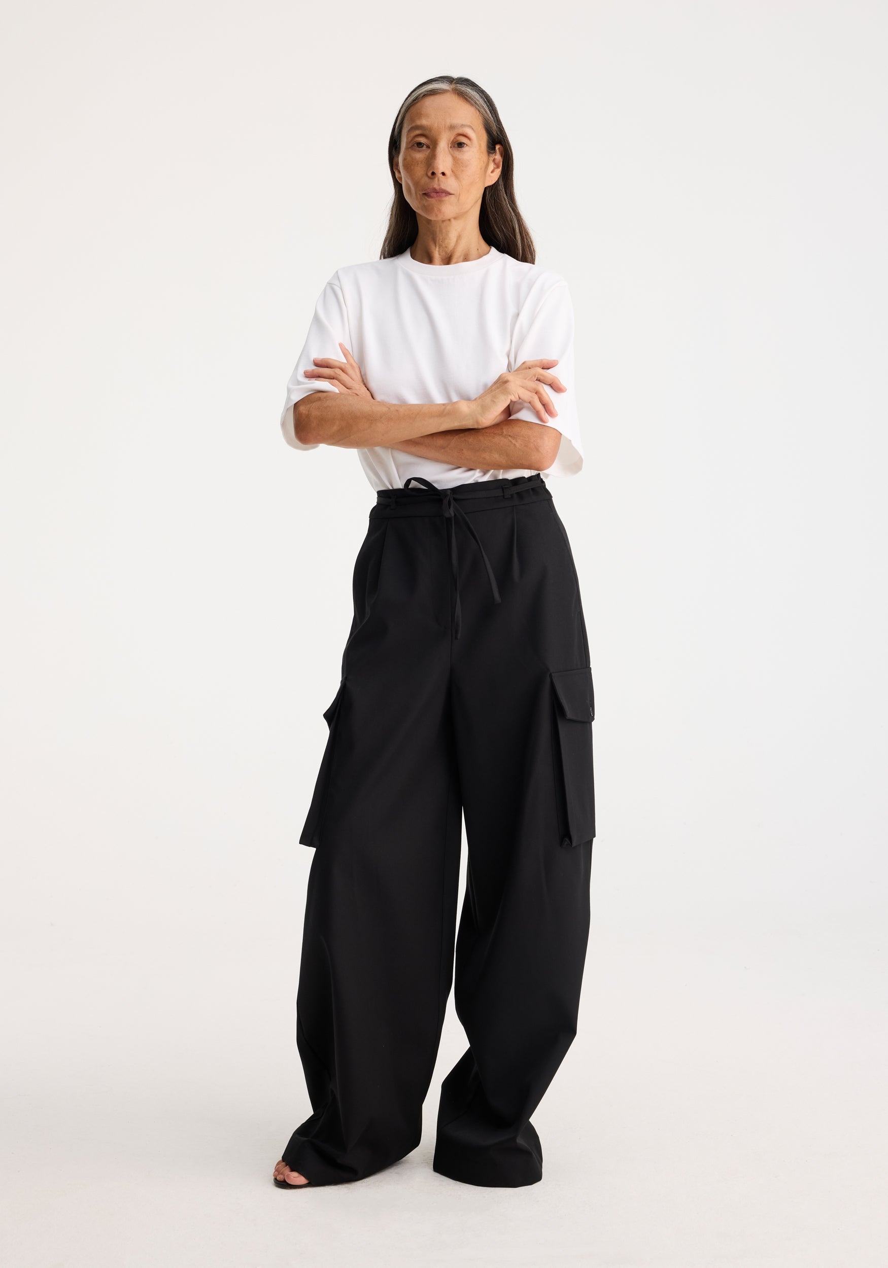 Tailored Cargo Trousers | Black