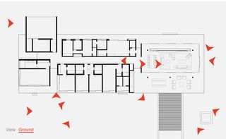 The interactive floor plan of Casa Redux by Marcio Kogan