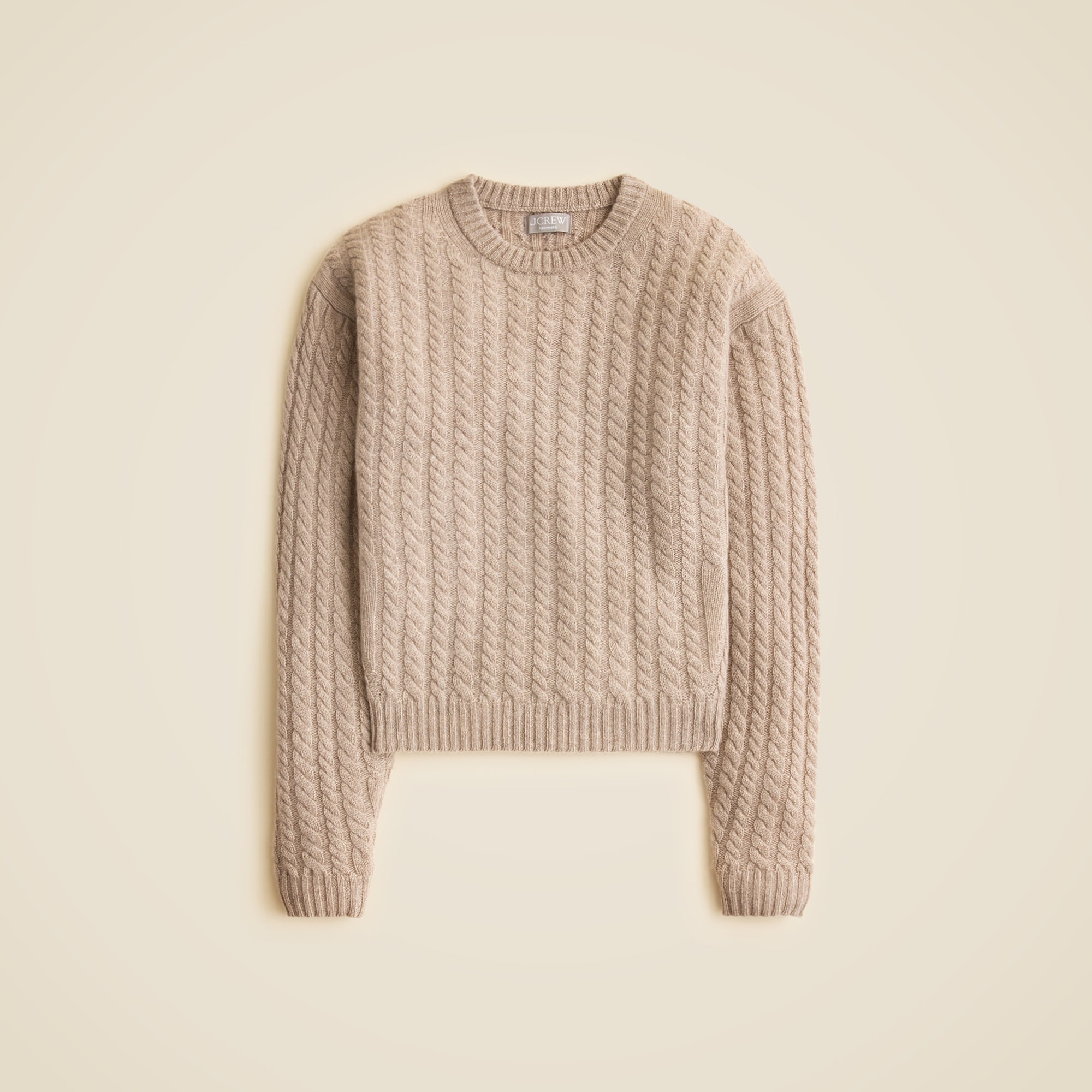 jcrew Perfect Cashmere Cable-Knit Crewneck Sweater