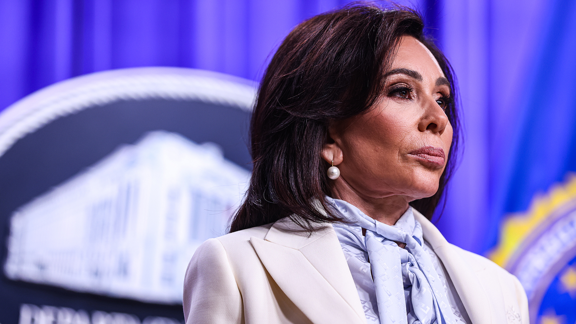 Jeanine Pirro, US attorney for the District of Columbia, during a news conference at the Department of Justice in Washington, DC