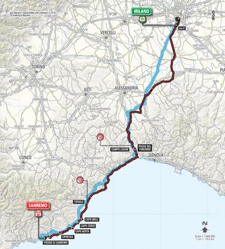 Milan-San Remo 2016 race map