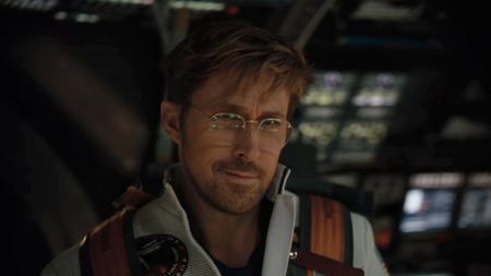 Ryan Gosling with a rye smile in Project Hail Mary
