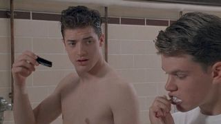 Mtt Damon and Brendan Fraser in a bathroom in School Ties