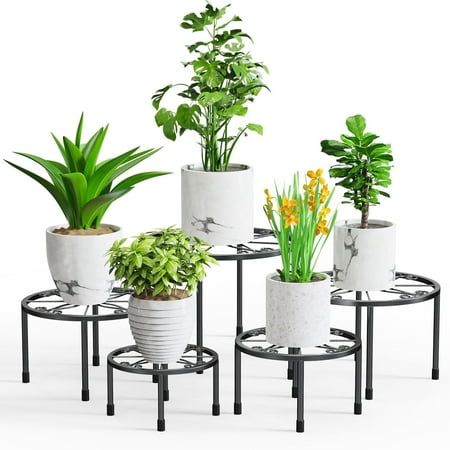 5-Pack Black Metal Plant Stand