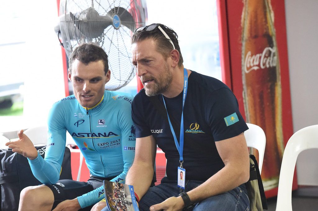 Director sportif Stefano Zanini with Luis Leon Sanchez