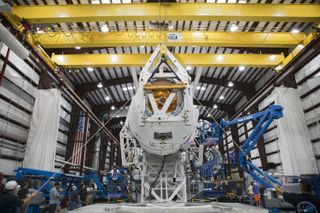 Dragon Spacecraft Attached to Falcon 9 Rocket