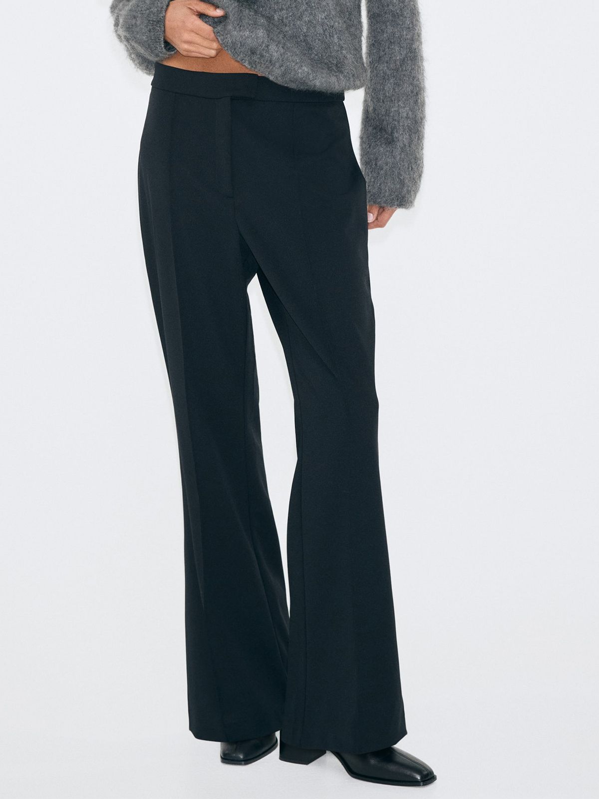 h&amp;m, Bootcut Crease-Front Pants