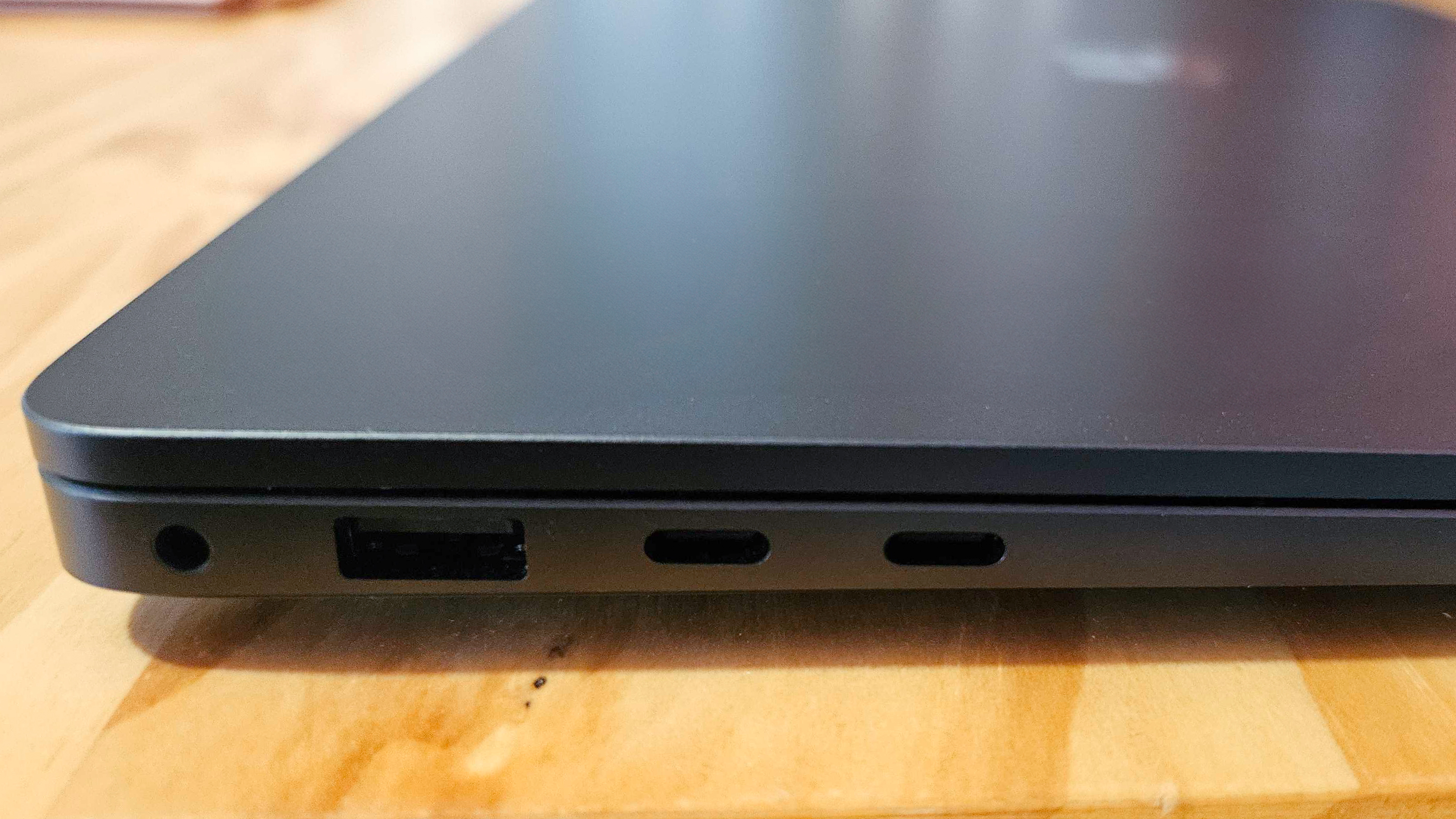 Microsoft Surface laptop on table (port)