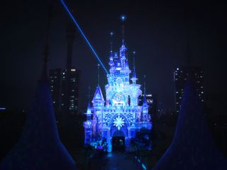 Christie technology projects bright, lifelike visuals on Magic Castle at Lotte World’s Magic Island in South Korea.