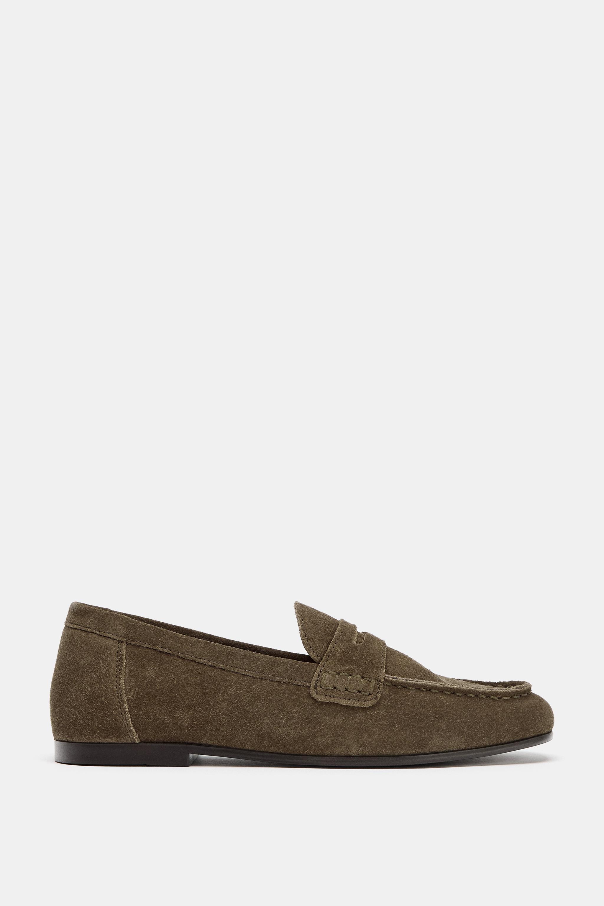 Split Suede Loafers