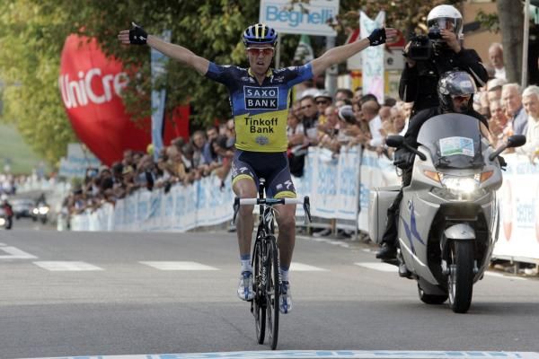 Nicki Sorensen (Saxo Bank) wins the GP Beghelli
