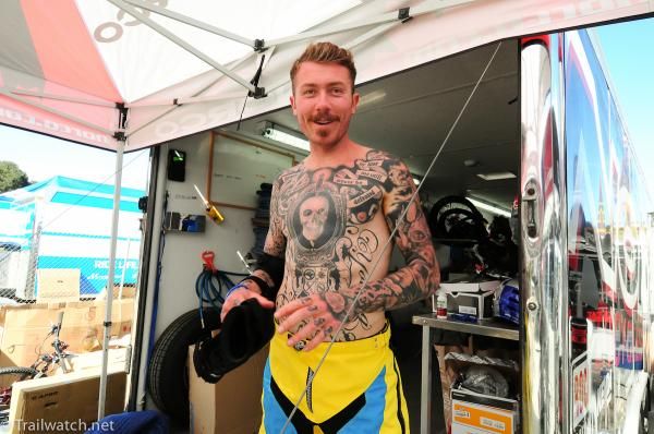 Duncan Riffle is inked up and ready to race some downhill