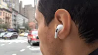 The AirPods Pro being tested in New York City