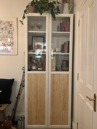An IKEA billy bookcase in the process of being refurbished