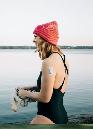 Woman wild swimming