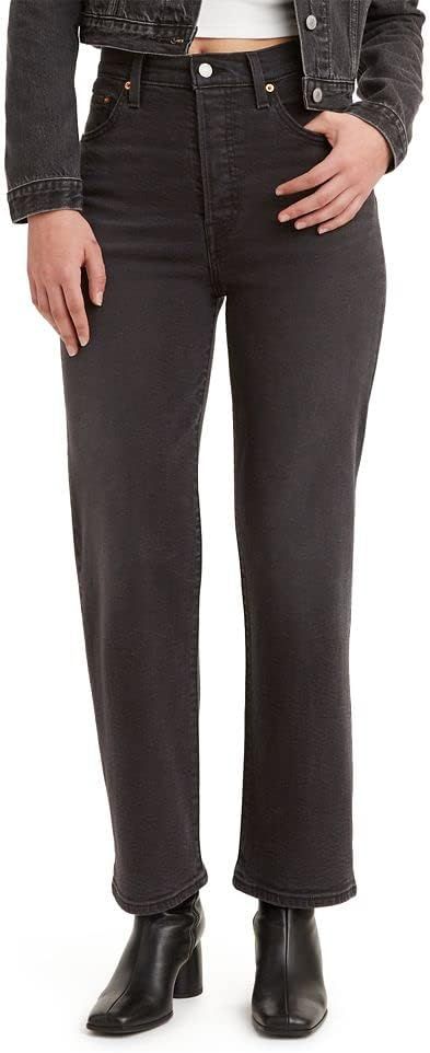 Levi's Women's Ribcage Straight Ankle Jeans, (new) Black Rinse, 25