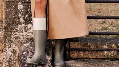 Green Hunter wellington boots