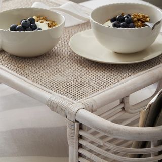 The White Company Whitewashed Rattan Breakfast in Bed Tray
