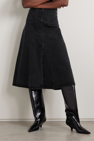 Sea Cornella Paneled Denim Midi Skirt