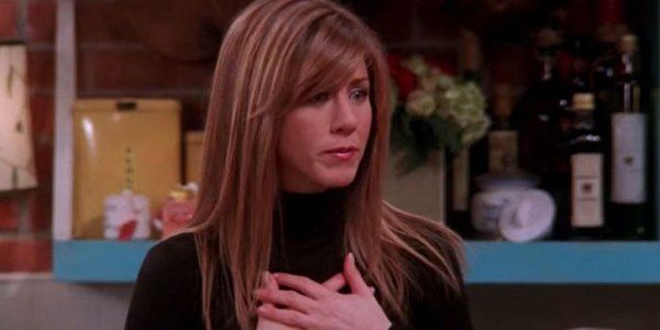 Netflix screenshot of Rachel with long hair on Friends