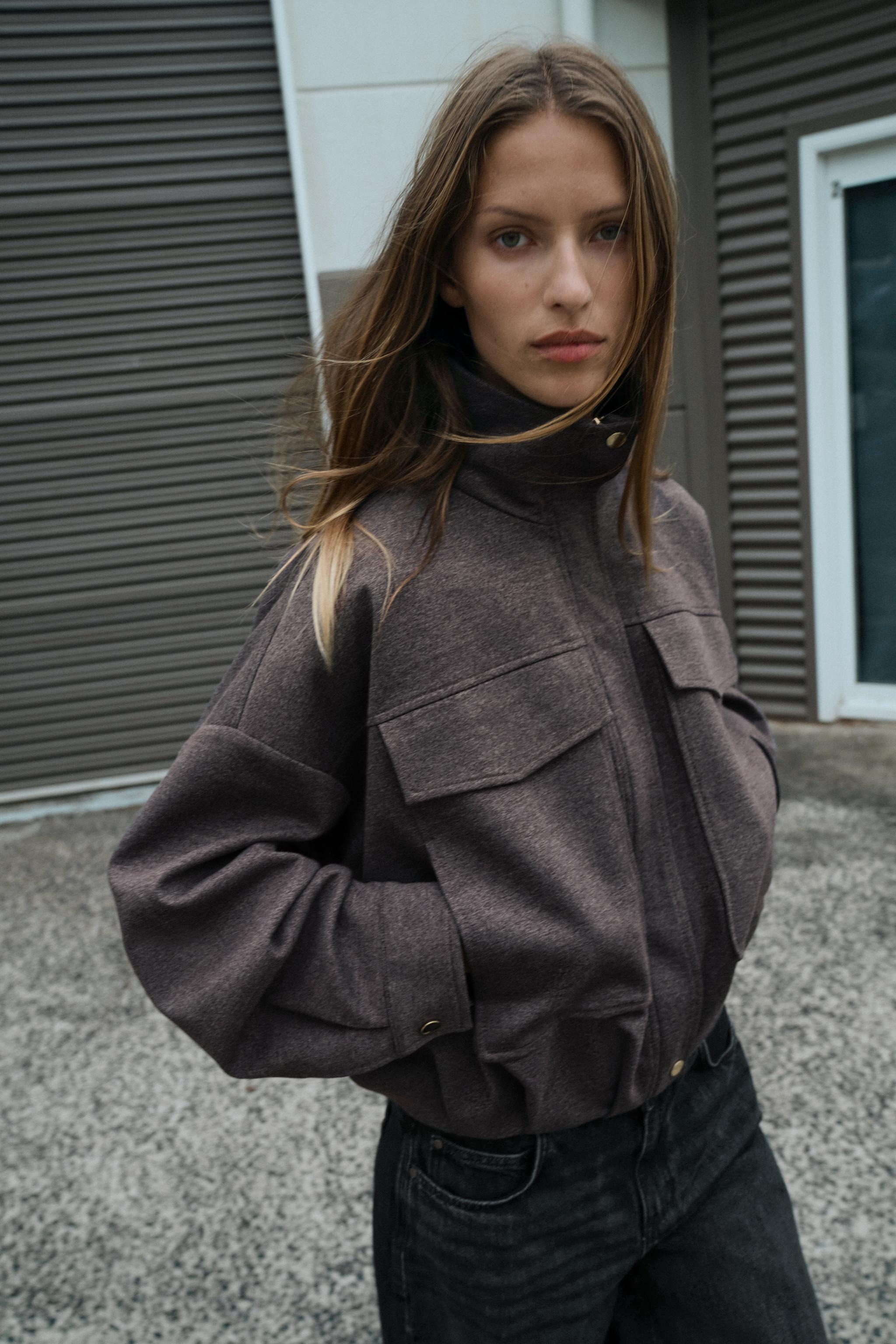 High-Neck Bomber Jacket